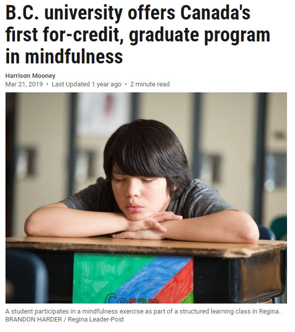 B.C. university offers Canada's first for-credit, graduate program in mindfulness