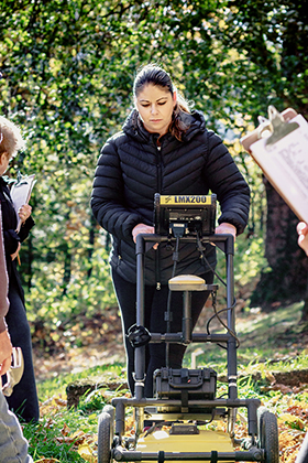 Dr. Sarah Beaulieu operates GPR equipment