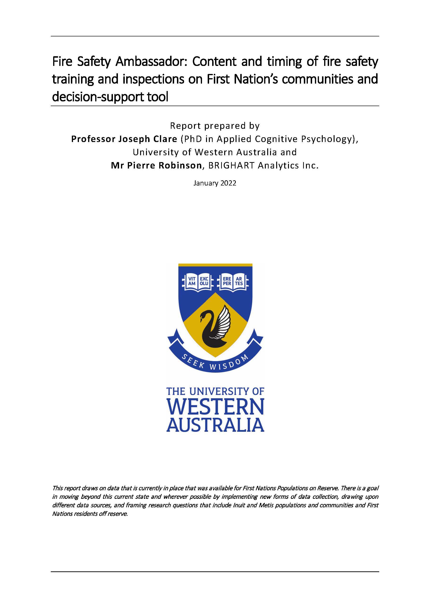 Cover of the report