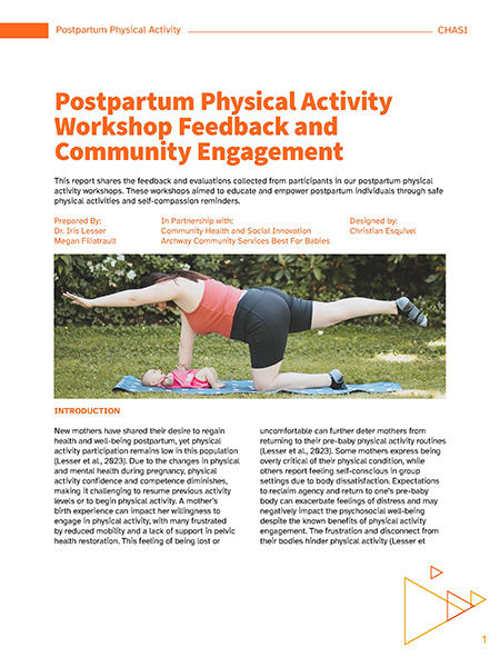 Thumbnail of the report cover for Postpartum Physical Activity Workshop Feedback and Community Engagement