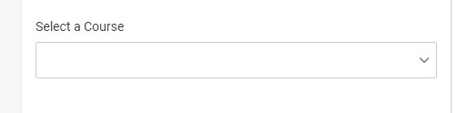 Screenshot of the 'Select a course' dropdown