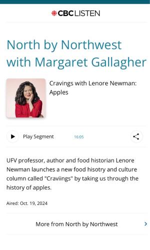 CBC North by Northwest Cravings with Lenore Newman