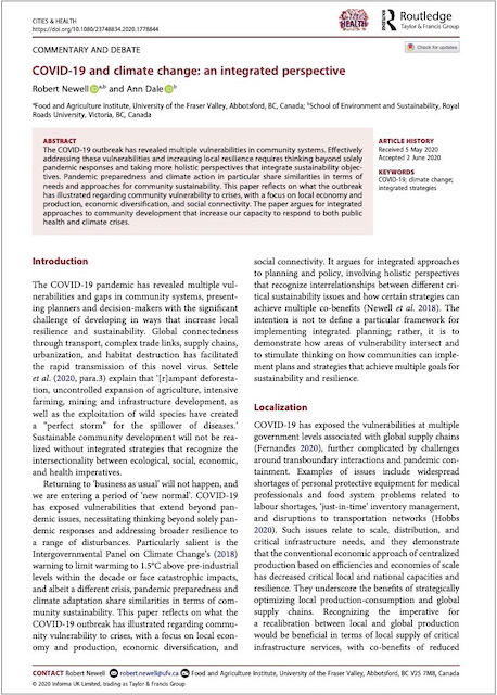 COVID-19 and climate change: an integrated perspective