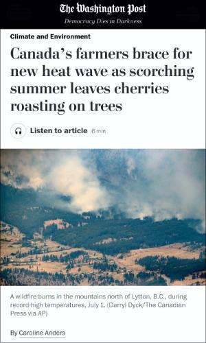 The Washington Post. Canada's farmers brace for new heat wave. (July 17, 2021)