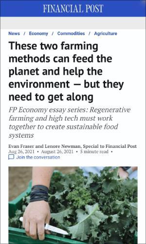 Evan, F. & Newman, L. (August 26, 2021).These two farming methods can feed the planet and help the environment - but they need to get along. The Financial Post