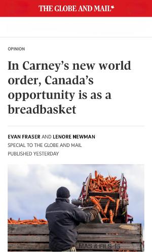 In Carney's new world order, Canada's opportunity is as a breadbasket