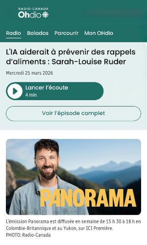 L'IA aiderait à prévenir des rappels d'aliments Sarah-Louise Ruder