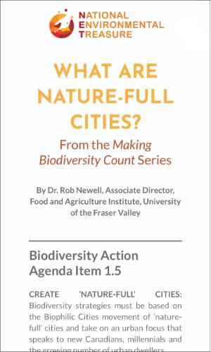 What are nature-full cities, Robert Newell, National Environment Treasure