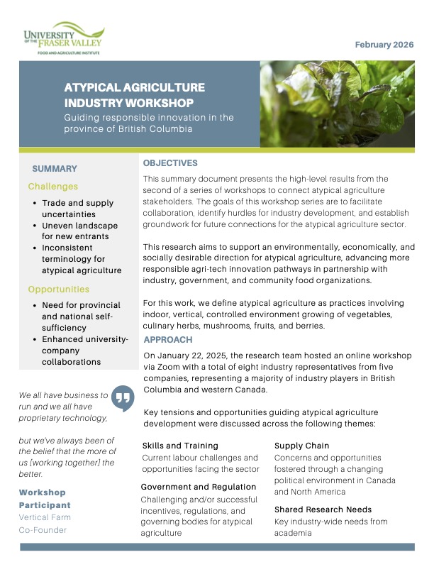 Atypical Agriculture Industry Workshop