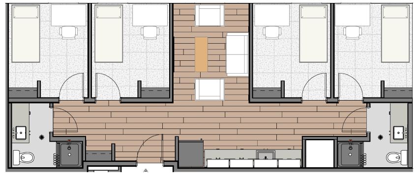 Quad suite floor plan