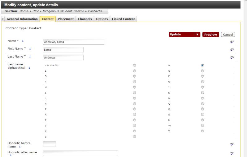 Contact Content - fill form 1