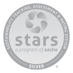 STARS silver seal, which shows that STARS stands for Sustainability tracking, assessment, and rating system