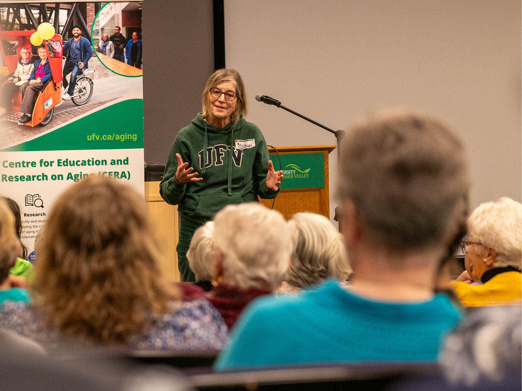 A speaker from the Centre for Education and Research on Aging present