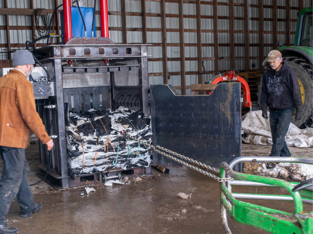 Welding machine prototype that compresses plastic
