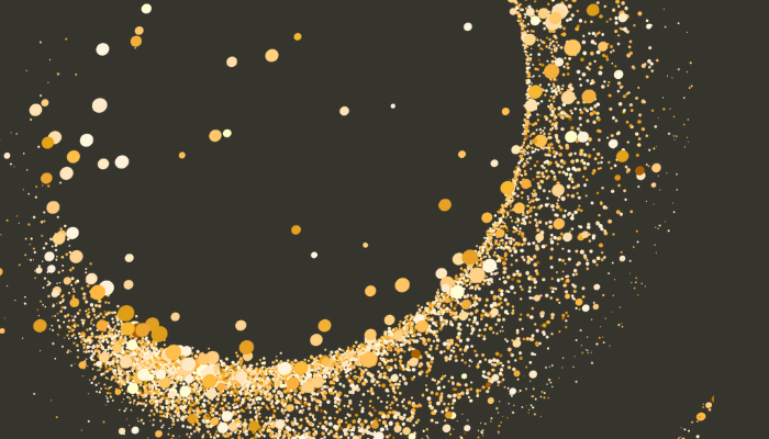 Gold speckles on a black background.
