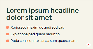 Example of overlapping graphic shapes supporting a caption