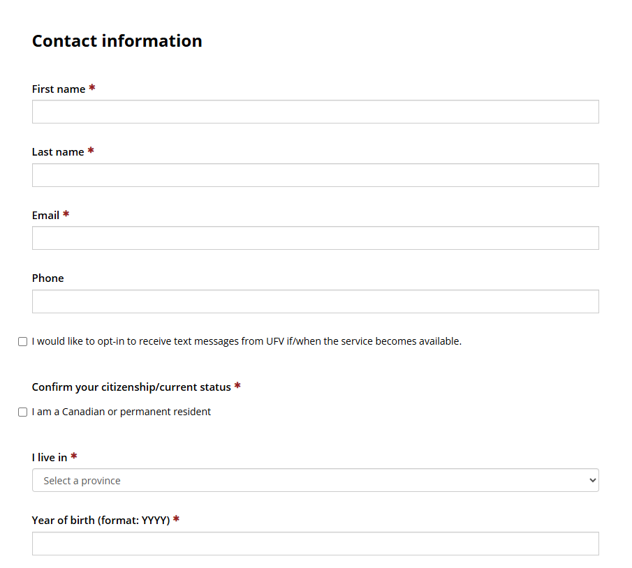 Student Inquiry Form